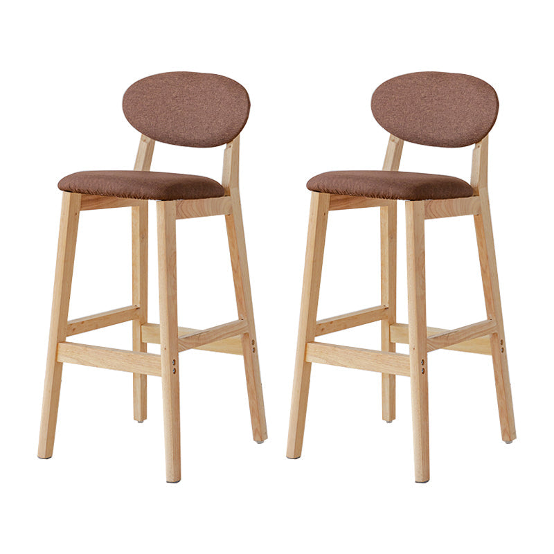 Modern Armless Backrest Counter Stool Wood Bar Stool with Cushion for Kitchen Coffee 2 Piece Set Clearhalo 'Bar Furniture' 'Bar Stools' 'bar_stools' 'furn' 'furn_bar_stools' 'furniture_bar_stools' 'Kitchen & Dining Furniture' 'kitchen&dining_furn' 'kitchen' 'kitchen_furn' Furniture' 4493324