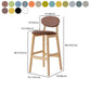 Modern Armless Backrest Counter Stool Wood Bar Stool with Cushion for Kitchen Clearhalo 'Bar Furniture' 'Bar Stools' 'bar_stools' 'furn' 'furn_bar_stools' 'furniture_bar_stools' 'Kitchen & Dining Furniture' 'kitchen&dining_furn' 'kitchen' 'kitchen_furn' Furniture' 4493326