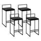 Contemporary Metal Bar Stools Indoor Barstool with Cushion and Low Back for Kitchen Black 4 Piece Set Clearhalo 'Bar Furniture' 'Bar Stools' 'bar_stools' 'furn' 'furn_bar_stools' 'furniture_bar_stools' 'Kitchen & Dining Furniture' 'kitchen&dining_furn' 'kitchen' 'kitchen_furn' Furniture' 4493329