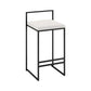 Contemporary Metal Bar Stools Indoor Barstool with Cushion and Low Back for Kitchen White 1 Piece Clearhalo 'Bar Furniture' 'Bar Stools' 'bar_stools' 'furn' 'furn_bar_stools' 'furniture_bar_stools' 'Kitchen & Dining Furniture' 'kitchen&dining_furn' 'kitchen' 'kitchen_furn' Furniture' 4493331