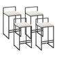 Contemporary Metal Bar Stools Indoor Barstool with Cushion and Low Back for Kitchen White 4 Piece Set Clearhalo 'Bar Furniture' 'Bar Stools' 'bar_stools' 'furn' 'furn_bar_stools' 'furniture_bar_stools' 'Kitchen & Dining Furniture' 'kitchen&dining_furn' 'kitchen' 'kitchen_furn' Furniture' 4493336