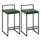 Contemporary Metal Bar Stools Indoor Barstool with Cushion and Low Back for Kitchen Green 2 Piece Set Clearhalo 'Bar Furniture' 'Bar Stools' 'bar_stools' 'furn' 'furn_bar_stools' 'furniture_bar_stools' 'Kitchen & Dining Furniture' 'kitchen&dining_furn' 'kitchen' 'kitchen_furn' Furniture' 4493345