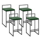 Contemporary Metal Bar Stools Indoor Barstool with Cushion and Low Back for Kitchen Green 4 Piece Set Clearhalo 'Bar Furniture' 'Bar Stools' 'bar_stools' 'furn' 'furn_bar_stools' 'furniture_bar_stools' 'Kitchen & Dining Furniture' 'kitchen&dining_furn' 'kitchen' 'kitchen_furn' Furniture' 4493347