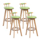 Contemporary Solid Wood Leather Barstool Indoor Bar Stool with Low Back for Kitchen Fruit Green Wood 4 Piece Set Clearhalo 'Bar Furniture' 'Bar Stools' 'bar_stools' 'furn' 'furn_bar_stools' 'furniture_bar_stools' 'Kitchen & Dining Furniture' 'kitchen&dining_furn' 'kitchen' 'kitchen_furn' Furniture' 4493357