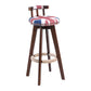 Contemporary Solid Wood Leather Barstool Indoor Bar Stool with Low Back for Kitchen Off-White Brown 1 Piece Clearhalo 'Bar Furniture' 'Bar Stools' 'bar_stools' 'furn' 'furn_bar_stools' 'furniture_bar_stools' 'Kitchen & Dining Furniture' 'kitchen&dining_furn' 'kitchen' 'kitchen_furn' Furniture' 4493365