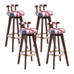 Contemporary Solid Wood Leather Barstool Indoor Bar Stool with Low Back for Kitchen Off-White Brown 4 Piece Set Clearhalo 'Bar Furniture' 'Bar Stools' 'bar_stools' 'furn' 'furn_bar_stools' 'furniture_bar_stools' 'Kitchen & Dining Furniture' 'kitchen&dining_furn' 'kitchen' 'kitchen_furn' Furniture' 4493368