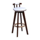 Contemporary Solid Wood Leather Barstool Indoor Bar Stool with Low Back for Kitchen White Brown 1 Piece Clearhalo 'Bar Furniture' 'Bar Stools' 'bar_stools' 'furn' 'furn_bar_stools' 'furniture_bar_stools' 'Kitchen & Dining Furniture' 'kitchen&dining_furn' 'kitchen' 'kitchen_furn' Furniture' 4493372