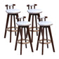 Contemporary Solid Wood Leather Barstool Indoor Bar Stool with Low Back for Kitchen White Brown 4 Piece Set Clearhalo 'Bar Furniture' 'Bar Stools' 'bar_stools' 'furn' 'furn_bar_stools' 'furniture_bar_stools' 'Kitchen & Dining Furniture' 'kitchen&dining_furn' 'kitchen' 'kitchen_furn' Furniture' 4493374