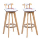Contemporary Solid Wood Leather Barstool Indoor Bar Stool with Low Back for Kitchen Apricot Wood 2 Piece Set Clearhalo 'Bar Furniture' 'Bar Stools' 'bar_stools' 'furn' 'furn_bar_stools' 'furniture_bar_stools' 'Kitchen & Dining Furniture' 'kitchen&dining_furn' 'kitchen' 'kitchen_furn' Furniture' 4493376