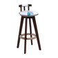 Contemporary Solid Wood Leather Barstool Indoor Bar Stool with Low Back for Kitchen Textured White Brown 1 Piece Clearhalo 'Bar Furniture' 'Bar Stools' 'bar_stools' 'furn' 'furn_bar_stools' 'furniture_bar_stools' 'Kitchen & Dining Furniture' 'kitchen&dining_furn' 'kitchen' 'kitchen_furn' Furniture' 4493381