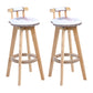 Contemporary Solid Wood Leather Barstool Indoor Bar Stool with Low Back for Kitchen Ivory Wood 2 Piece Set Clearhalo 'Bar Furniture' 'Bar Stools' 'bar_stools' 'furn' 'furn_bar_stools' 'furniture_bar_stools' 'Kitchen & Dining Furniture' 'kitchen&dining_furn' 'kitchen' 'kitchen_furn' Furniture' 4493385