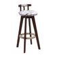 Contemporary Solid Wood Leather Barstool Indoor Bar Stool with Low Back for Kitchen Cream Brown 1 Piece Clearhalo 'Bar Furniture' 'Bar Stools' 'bar_stools' 'furn' 'furn_bar_stools' 'furniture_bar_stools' 'Kitchen & Dining Furniture' 'kitchen&dining_furn' 'kitchen' 'kitchen_furn' Furniture' 4493390