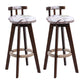 Contemporary Solid Wood Leather Barstool Indoor Bar Stool with Low Back for Kitchen Cream Brown 2 Piece Set Clearhalo 'Bar Furniture' 'Bar Stools' 'bar_stools' 'furn' 'furn_bar_stools' 'furniture_bar_stools' 'Kitchen & Dining Furniture' 'kitchen&dining_furn' 'kitchen' 'kitchen_furn' Furniture' 4493391
