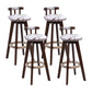 Contemporary Solid Wood Leather Barstool Indoor Bar Stool with Low Back for Kitchen Cream Brown 4 Piece Set Clearhalo 'Bar Furniture' 'Bar Stools' 'bar_stools' 'furn' 'furn_bar_stools' 'furniture_bar_stools' 'Kitchen & Dining Furniture' 'kitchen&dining_furn' 'kitchen' 'kitchen_furn' Furniture' 4493392