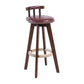 Contemporary Solid Wood Leather Barstool Indoor Bar Stool with Low Back for Kitchen Red Brown Brown 1 Piece Clearhalo 'Bar Furniture' 'Bar Stools' 'bar_stools' 'furn' 'furn_bar_stools' 'furniture_bar_stools' 'Kitchen & Dining Furniture' 'kitchen&dining_furn' 'kitchen' 'kitchen_furn' Furniture' 4493399