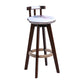 Contemporary Solid Wood Leather Barstool Indoor Bar Stool with Low Back for Kitchen Ivory Brown 1 Piece Clearhalo 'Bar Furniture' 'Bar Stools' 'bar_stools' 'furn' 'furn_bar_stools' 'furniture_bar_stools' 'Kitchen & Dining Furniture' 'kitchen&dining_furn' 'kitchen' 'kitchen_furn' Furniture' 4493411