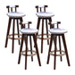 Contemporary Solid Wood Leather Barstool Indoor Bar Stool with Low Back for Kitchen Ivory Brown 4 Piece Set Clearhalo 'Bar Furniture' 'Bar Stools' 'bar_stools' 'furn' 'furn_bar_stools' 'furniture_bar_stools' 'Kitchen & Dining Furniture' 'kitchen&dining_furn' 'kitchen' 'kitchen_furn' Furniture' 4493413
