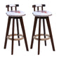 Contemporary Solid Wood Leather Barstool Indoor Bar Stool with Low Back for Kitchen Apricot Brown 2 Piece Set Clearhalo 'Bar Furniture' 'Bar Stools' 'bar_stools' 'furn' 'furn_bar_stools' 'furniture_bar_stools' 'Kitchen & Dining Furniture' 'kitchen&dining_furn' 'kitchen' 'kitchen_furn' Furniture' 4493415
