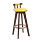 Contemporary Solid Wood Leather Barstool Indoor Bar Stool with Low Back for Kitchen Yellow Brown 1 Piece Clearhalo 'Bar Furniture' 'Bar Stools' 'bar_stools' 'furn' 'furn_bar_stools' 'furniture_bar_stools' 'Kitchen & Dining Furniture' 'kitchen&dining_furn' 'kitchen' 'kitchen_furn' Furniture' 4493420