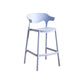 Scandinavia Style Bar-stool Plastic Legs Square Seat Barstool with Low Back for Kitchen Light Blue 1 Piece Counter Stool(26"H) Clearhalo 'Bar Furniture' 'Bar Stools' 'bar_stools' 'furn' 'furn_bar_stools' 'furniture_bar_stools' 'Kitchen & Dining Furniture' 'kitchen&dining_furn' 'kitchen' 'kitchen_furn' Furniture' 4493425