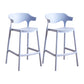 Scandinavia Style Bar-stool Plastic Legs Square Seat Barstool with Low Back for Kitchen Light Blue 2 Piece Set Counter Stool(26"H) Clearhalo 'Bar Furniture' 'Bar Stools' 'bar_stools' 'furn' 'furn_bar_stools' 'furniture_bar_stools' 'Kitchen & Dining Furniture' 'kitchen&dining_furn' 'kitchen' 'kitchen_furn' Furniture' 4493427