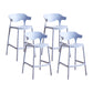 Scandinavia Style Bar-stool Plastic Legs Square Seat Barstool with Low Back for Kitchen Light Blue 4 Piece Set Counter Stool(26"H) Clearhalo 'Bar Furniture' 'Bar Stools' 'bar_stools' 'furn' 'furn_bar_stools' 'furniture_bar_stools' 'Kitchen & Dining Furniture' 'kitchen&dining_furn' 'kitchen' 'kitchen_furn' Furniture' 4493428