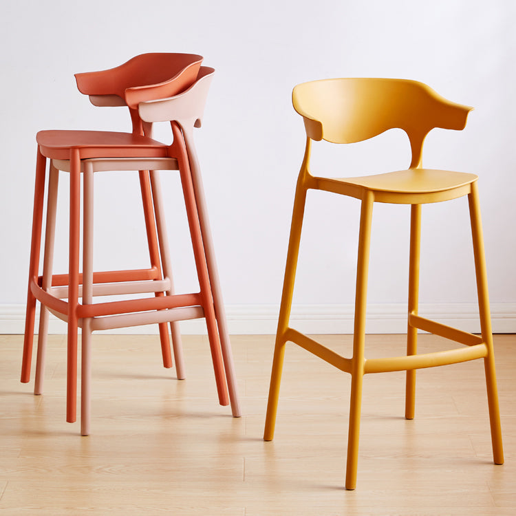 Scandinavia Style Bar-stool Plastic Legs Square Seat Barstool with Low Back for Kitchen Clearhalo 'Bar Furniture' 'Bar Stools' 'bar_stools' 'furn' 'furn_bar_stools' 'furniture_bar_stools' 'Kitchen & Dining Furniture' 'kitchen&dining_furn' 'kitchen' 'kitchen_furn' Furniture' 4493429