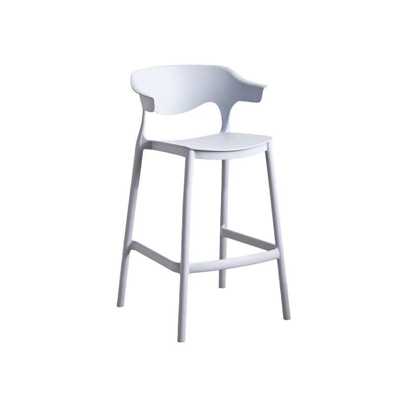 Scandinavia Style Bar-stool Plastic Legs Square Seat Barstool with Low Back for Kitchen Light Gray 1 Piece Counter Stool(26"H) Clearhalo 'Bar Furniture' 'Bar Stools' 'bar_stools' 'furn' 'furn_bar_stools' 'furniture_bar_stools' 'Kitchen & Dining Furniture' 'kitchen&dining_furn' 'kitchen' 'kitchen_furn' Furniture' 4493430