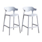 Scandinavia Style Bar-stool Plastic Legs Square Seat Barstool with Low Back for Kitchen Light Gray 2 Piece Set Counter Stool(26"H) Clearhalo 'Bar Furniture' 'Bar Stools' 'bar_stools' 'furn' 'furn_bar_stools' 'furniture_bar_stools' 'Kitchen & Dining Furniture' 'kitchen&dining_furn' 'kitchen' 'kitchen_furn' Furniture' 4493433