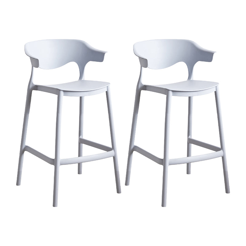 Scandinavia Style Bar-stool Plastic Legs Square Seat Barstool with Low Back for Kitchen Light Gray 2 Piece Set Counter Stool(26"H) Clearhalo 'Bar Furniture' 'Bar Stools' 'bar_stools' 'furn' 'furn_bar_stools' 'furniture_bar_stools' 'Kitchen & Dining Furniture' 'kitchen&dining_furn' 'kitchen' 'kitchen_furn' Furniture' 4493433