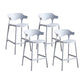 Scandinavia Style Bar-stool Plastic Legs Square Seat Barstool with Low Back for Kitchen Light Gray 4 Piece Set Counter Stool(26"H) Clearhalo 'Bar Furniture' 'Bar Stools' 'bar_stools' 'furn' 'furn_bar_stools' 'furniture_bar_stools' 'Kitchen & Dining Furniture' 'kitchen&dining_furn' 'kitchen' 'kitchen_furn' Furniture' 4493434