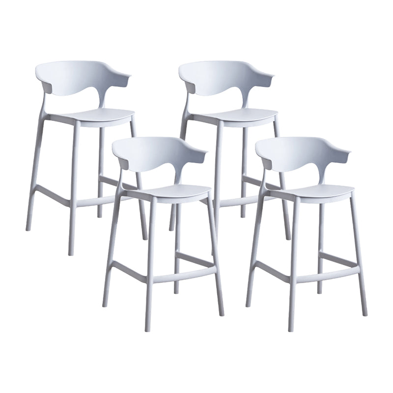 Scandinavia Style Bar-stool Plastic Legs Square Seat Barstool with Low Back for Kitchen Light Gray 4 Piece Set Counter Stool(26"H) Clearhalo 'Bar Furniture' 'Bar Stools' 'bar_stools' 'furn' 'furn_bar_stools' 'furniture_bar_stools' 'Kitchen & Dining Furniture' 'kitchen&dining_furn' 'kitchen' 'kitchen_furn' Furniture' 4493434