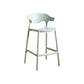 Scandinavia Style Bar-stool Plastic Legs Square Seat Barstool with Low Back for Kitchen Green 1 Piece Counter Stool(26"H) Clearhalo 'Bar Furniture' 'Bar Stools' 'bar_stools' 'furn' 'furn_bar_stools' 'furniture_bar_stools' 'Kitchen & Dining Furniture' 'kitchen&dining_furn' 'kitchen' 'kitchen_furn' Furniture' 4493436