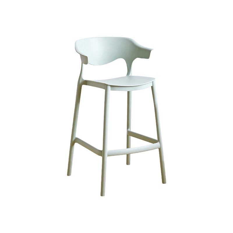 Scandinavia Style Bar-stool Plastic Legs Square Seat Barstool with Low Back for Kitchen Green 1 Piece Counter Stool(26"H) Clearhalo 'Bar Furniture' 'Bar Stools' 'bar_stools' 'furn' 'furn_bar_stools' 'furniture_bar_stools' 'Kitchen & Dining Furniture' 'kitchen&dining_furn' 'kitchen' 'kitchen_furn' Furniture' 4493436