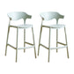Scandinavia Style Bar-stool Plastic Legs Square Seat Barstool with Low Back for Kitchen Green 2 Piece Set Counter Stool(26"H) Clearhalo 'Bar Furniture' 'Bar Stools' 'bar_stools' 'furn' 'furn_bar_stools' 'furniture_bar_stools' 'Kitchen & Dining Furniture' 'kitchen&dining_furn' 'kitchen' 'kitchen_furn' Furniture' 4493439