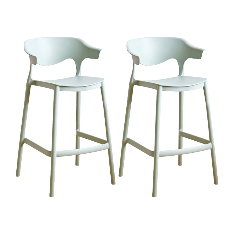 Scandinavia Style Bar-stool Plastic Legs Square Seat Barstool with Low Back for Kitchen Green 2 Piece Set Counter Stool(26"H) Clearhalo 'Bar Furniture' 'Bar Stools' 'bar_stools' 'furn' 'furn_bar_stools' 'furniture_bar_stools' 'Kitchen & Dining Furniture' 'kitchen&dining_furn' 'kitchen' 'kitchen_furn' Furniture' 4493439