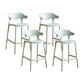 Scandinavia Style Bar-stool Plastic Legs Square Seat Barstool with Low Back for Kitchen Green 4 Piece Set Counter Stool(26"H) Clearhalo 'Bar Furniture' 'Bar Stools' 'bar_stools' 'furn' 'furn_bar_stools' 'furniture_bar_stools' 'Kitchen & Dining Furniture' 'kitchen&dining_furn' 'kitchen' 'kitchen_furn' Furniture' 4493441
