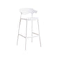Scandinavia Style Bar-stool Plastic Legs Square Seat Barstool with Low Back for Kitchen White 1 Piece Bar Stool(30"H) Clearhalo 'Bar Furniture' 'Bar Stools' 'bar_stools' 'furn' 'furn_bar_stools' 'furniture_bar_stools' 'Kitchen & Dining Furniture' 'kitchen&dining_furn' 'kitchen' 'kitchen_furn' Furniture' 4493442