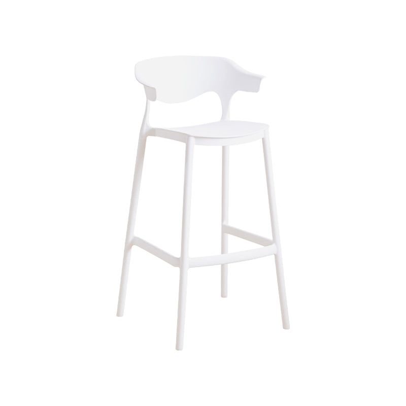 Scandinavia Style Bar-stool Plastic Legs Square Seat Barstool with Low Back for Kitchen White 1 Piece Bar Stool(30"H) Clearhalo 'Bar Furniture' 'Bar Stools' 'bar_stools' 'furn' 'furn_bar_stools' 'furniture_bar_stools' 'Kitchen & Dining Furniture' 'kitchen&dining_furn' 'kitchen' 'kitchen_furn' Furniture' 4493442