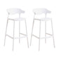 Scandinavia Style Bar-stool Plastic Legs Square Seat Barstool with Low Back for Kitchen White 2 Piece Set Bar Stool(30"H) Clearhalo 'Bar Furniture' 'Bar Stools' 'bar_stools' 'furn' 'furn_bar_stools' 'furniture_bar_stools' 'Kitchen & Dining Furniture' 'kitchen&dining_furn' 'kitchen' 'kitchen_furn' Furniture' 4493444