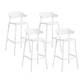 Scandinavia Style Bar-stool Plastic Legs Square Seat Barstool with Low Back for Kitchen White 4 Piece Set Bar Stool(30"H) Clearhalo 'Bar Furniture' 'Bar Stools' 'bar_stools' 'furn' 'furn_bar_stools' 'furniture_bar_stools' 'Kitchen & Dining Furniture' 'kitchen&dining_furn' 'kitchen' 'kitchen_furn' Furniture' 4493446