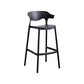 Scandinavia Style Bar-stool Plastic Legs Square Seat Barstool with Low Back for Kitchen Black 1 Piece Bar Stool(30"H) Clearhalo 'Bar Furniture' 'Bar Stools' 'bar_stools' 'furn' 'furn_bar_stools' 'furniture_bar_stools' 'Kitchen & Dining Furniture' 'kitchen&dining_furn' 'kitchen' 'kitchen_furn' Furniture' 4493448
