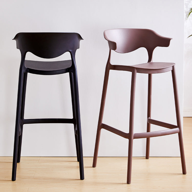 Scandinavia Style Bar-stool Plastic Legs Square Seat Barstool with Low Back for Kitchen Clearhalo 'Bar Furniture' 'Bar Stools' 'bar_stools' 'furn' 'furn_bar_stools' 'furniture_bar_stools' 'Kitchen & Dining Furniture' 'kitchen&dining_furn' 'kitchen' 'kitchen_furn' Furniture' 4493449