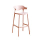 Scandinavia Style Bar-stool Plastic Legs Square Seat Barstool with Low Back for Kitchen Pink 1 Piece Bar Stool(30"H) Clearhalo 'Bar Furniture' 'Bar Stools' 'bar_stools' 'furn' 'furn_bar_stools' 'furniture_bar_stools' 'Kitchen & Dining Furniture' 'kitchen&dining_furn' 'kitchen' 'kitchen_furn' Furniture' 4493453