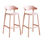 Scandinavia Style Bar-stool Plastic Legs Square Seat Barstool with Low Back for Kitchen Pink 2 Piece Set Bar Stool(30"H) Clearhalo 'Bar Furniture' 'Bar Stools' 'bar_stools' 'furn' 'furn_bar_stools' 'furniture_bar_stools' 'Kitchen & Dining Furniture' 'kitchen&dining_furn' 'kitchen' 'kitchen_furn' Furniture' 4493454