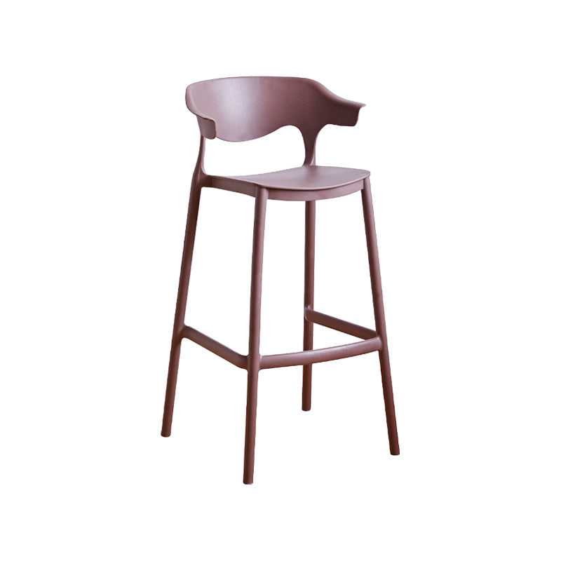 Scandinavia Style Bar-stool Plastic Legs Square Seat Barstool with Low Back for Kitchen Coffee 1 Piece Bar Stool(30"H) Clearhalo 'Bar Furniture' 'Bar Stools' 'bar_stools' 'furn' 'furn_bar_stools' 'furniture_bar_stools' 'Kitchen & Dining Furniture' 'kitchen&dining_furn' 'kitchen' 'kitchen_furn' Furniture' 4493456