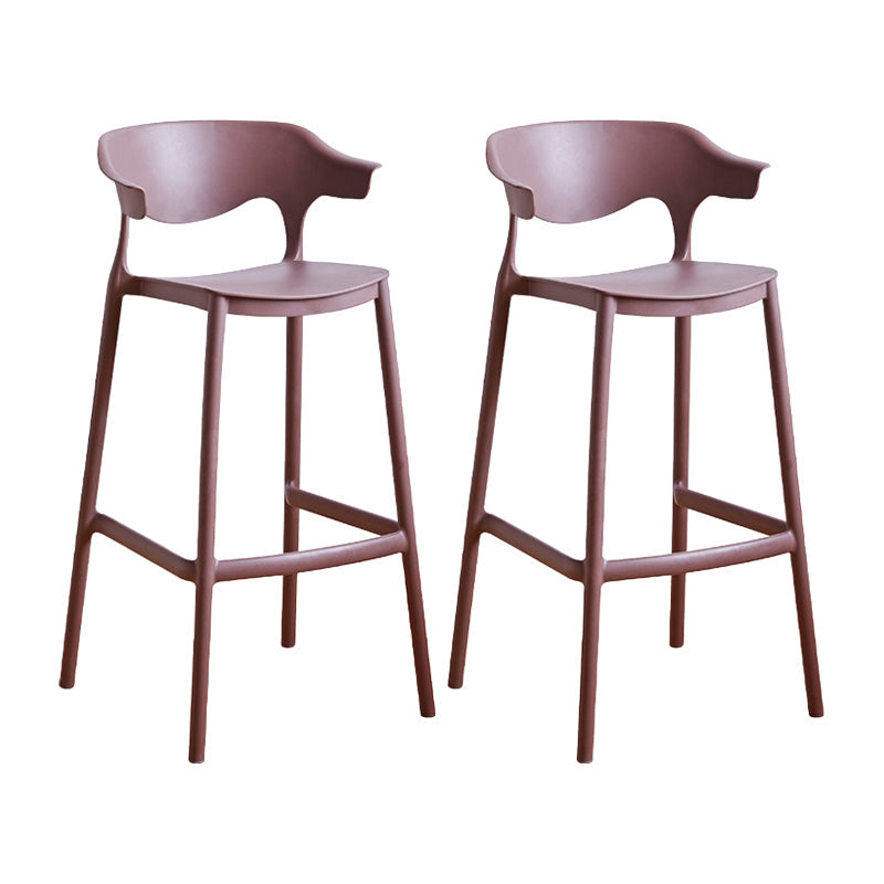 Scandinavia Style Bar-stool Plastic Legs Square Seat Barstool with Low Back for Kitchen Coffee 2 Piece Set Bar Stool(30"H) Clearhalo 'Bar Furniture' 'Bar Stools' 'bar_stools' 'furn' 'furn_bar_stools' 'furniture_bar_stools' 'Kitchen & Dining Furniture' 'kitchen&dining_furn' 'kitchen' 'kitchen_furn' Furniture' 4493457