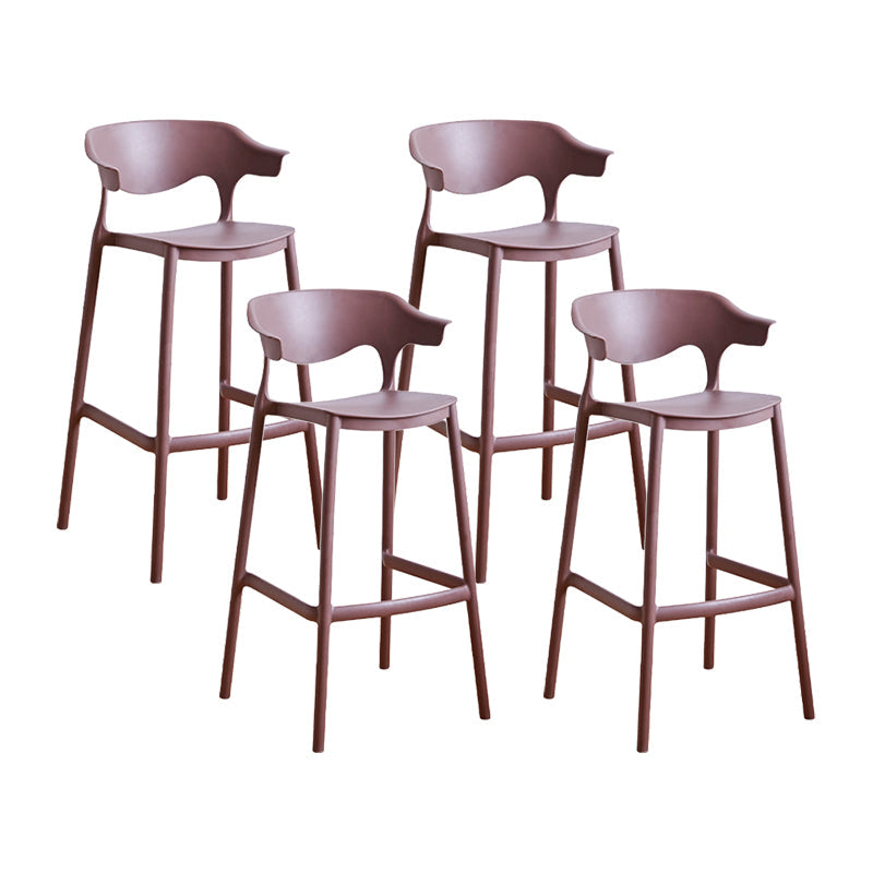 Scandinavia Style Bar-stool Plastic Legs Square Seat Barstool with Low Back for Kitchen Coffee 4 Piece Set Bar Stool(30"H) Clearhalo 'Bar Furniture' 'Bar Stools' 'bar_stools' 'furn' 'furn_bar_stools' 'furniture_bar_stools' 'Kitchen & Dining Furniture' 'kitchen&dining_furn' 'kitchen' 'kitchen_furn' Furniture' 4493458