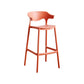 Scandinavia Style Bar-stool Plastic Legs Square Seat Barstool with Low Back for Kitchen Orange Red 1 Piece Bar Stool(30"H) Clearhalo 'Bar Furniture' 'Bar Stools' 'bar_stools' 'furn' 'furn_bar_stools' 'furniture_bar_stools' 'Kitchen & Dining Furniture' 'kitchen&dining_furn' 'kitchen' 'kitchen_furn' Furniture' 4493459