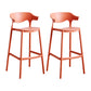 Scandinavia Style Bar-stool Plastic Legs Square Seat Barstool with Low Back for Kitchen Orange Red 2 Piece Set Bar Stool(30"H) Clearhalo 'Bar Furniture' 'Bar Stools' 'bar_stools' 'furn' 'furn_bar_stools' 'furniture_bar_stools' 'Kitchen & Dining Furniture' 'kitchen&dining_furn' 'kitchen' 'kitchen_furn' Furniture' 4493460